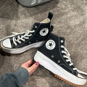 Converse Women's Black and White Platform Sneakers